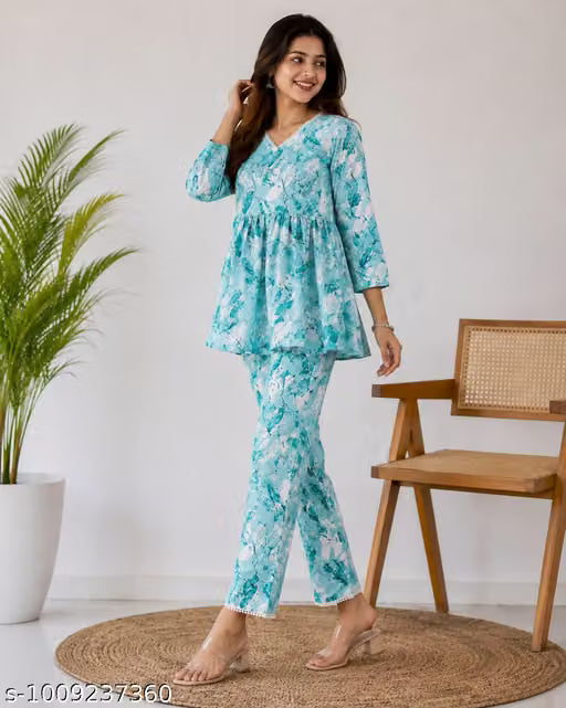 Peplum Top & Pant Co-ord Set